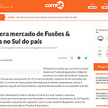 Paran lidera mercado de Fuses & Aquisies no Sul do pas